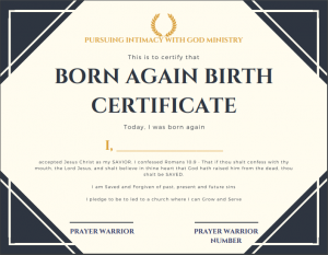 Salvation Certificate